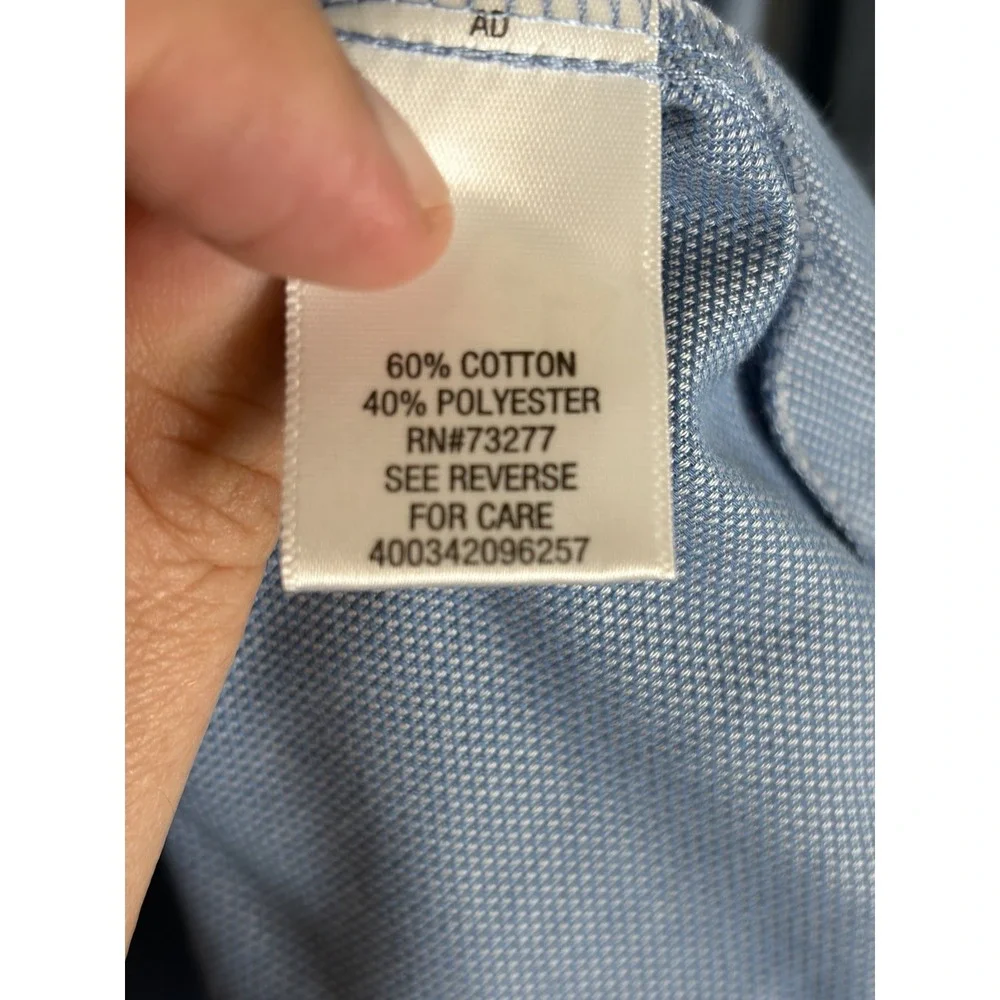 Banana Republic Men's Button-Down Dress Shirt, No Iron, Size Large Blue